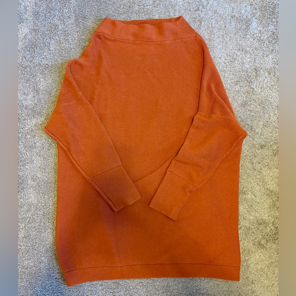Burnt Orange Mock neck sweater dress